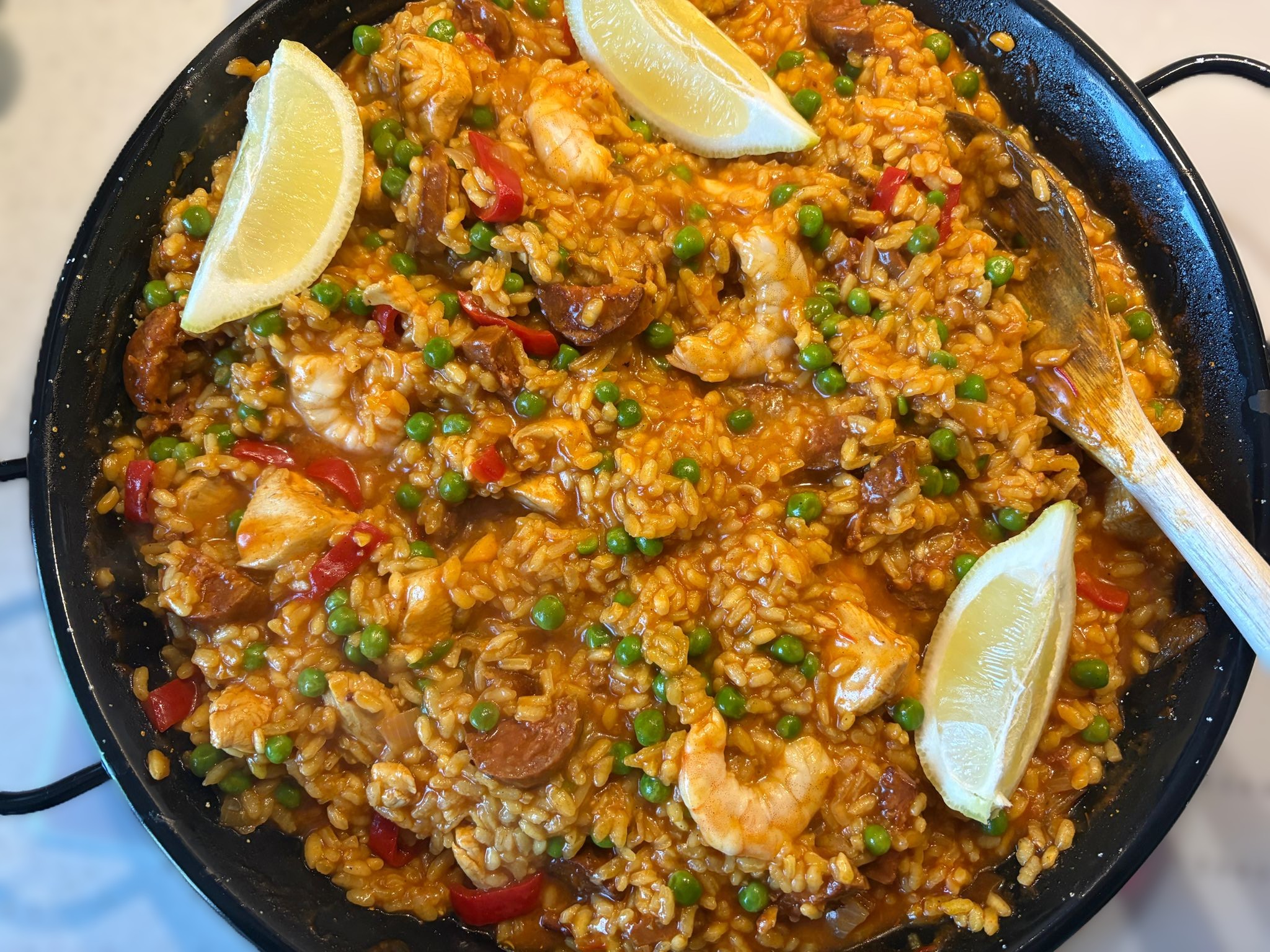 Easy Chicken, Chorizo and Prawn Paella