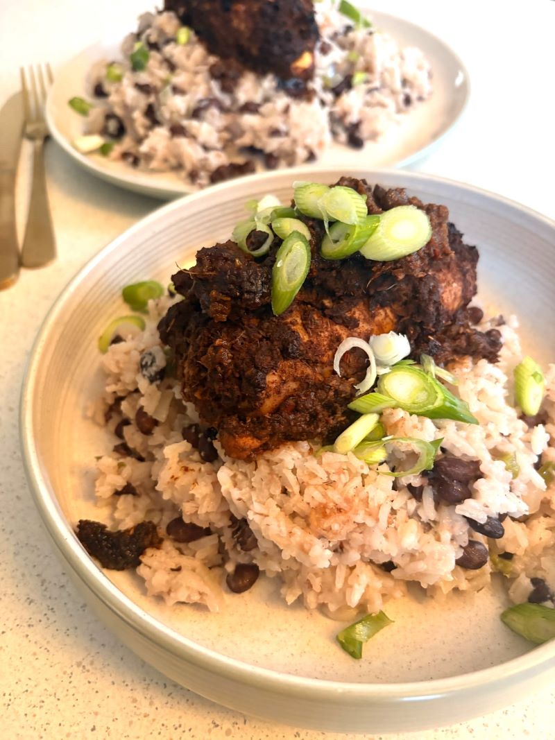 Jerk Chicken with Rice and Peas